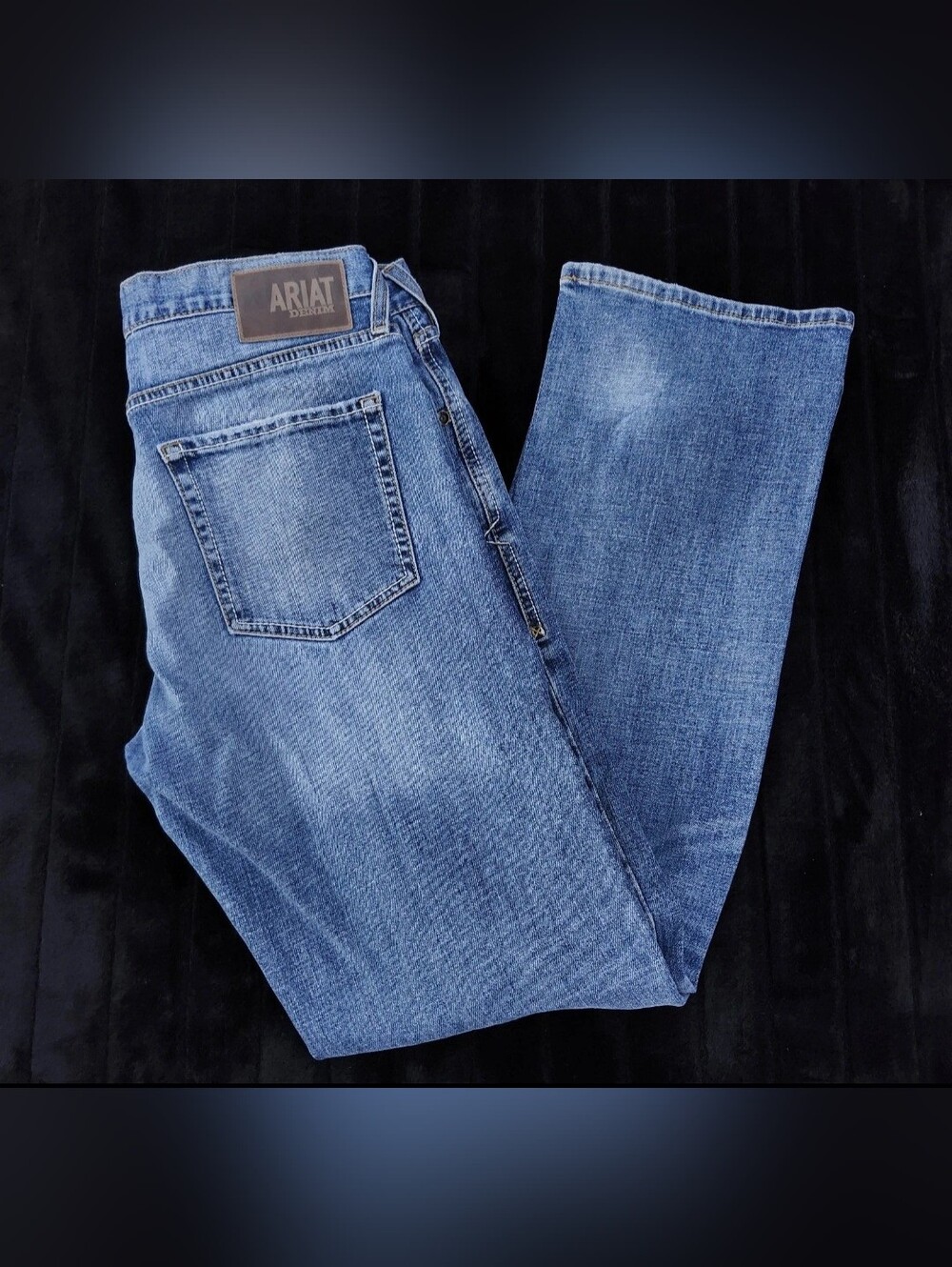 Ariat M5 Straight Fit Jeans Mens 34x34 Blue Medium Wash Denim Workwear Pants